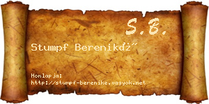Stumpf Bereniké névjegykártya